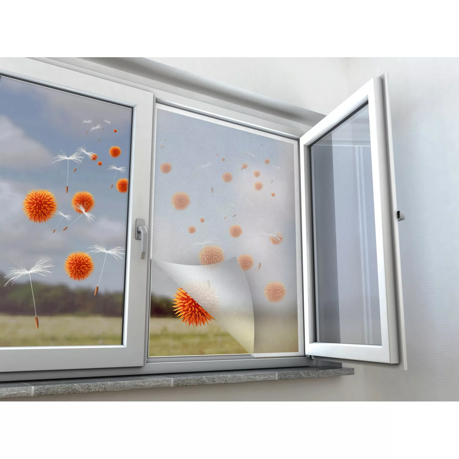 Pollenschutznetz Fenster Anthrazit 130 x 150 cm günstig online kaufen