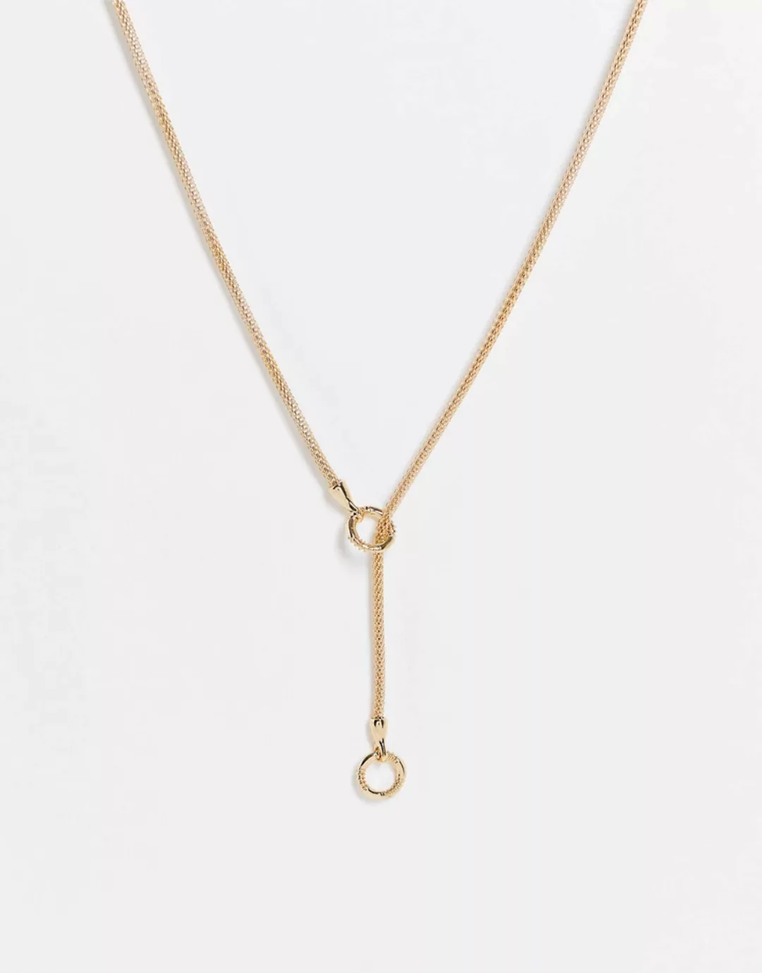 ASOS DESIGN – Lariat – Goldfarbene Halskette mit Durchfädel-Design günstig online kaufen
