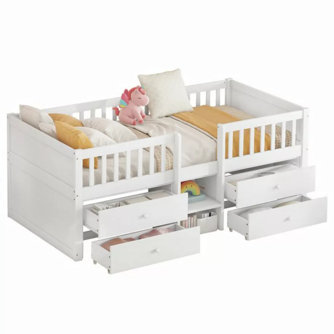 Gotagee Kinderbett Halbhohes 90x200cm Multifunktionsbett Einzelbett Schubla günstig online kaufen