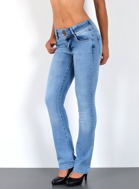 ESRA Bootcut-Jeans B600 Damen Bootcut Jeans Hose Low Waist, bis Übergröße / günstig online kaufen