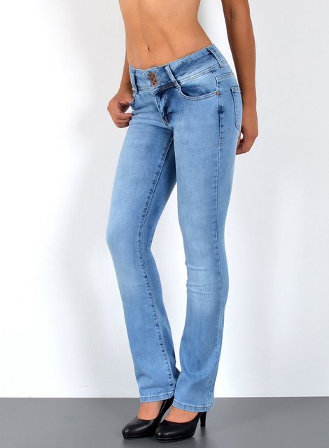 ESRA Bootcut-Jeans Damen Flared Jeans Bootcut Damen Jeanshose Schlaghose Sc günstig online kaufen