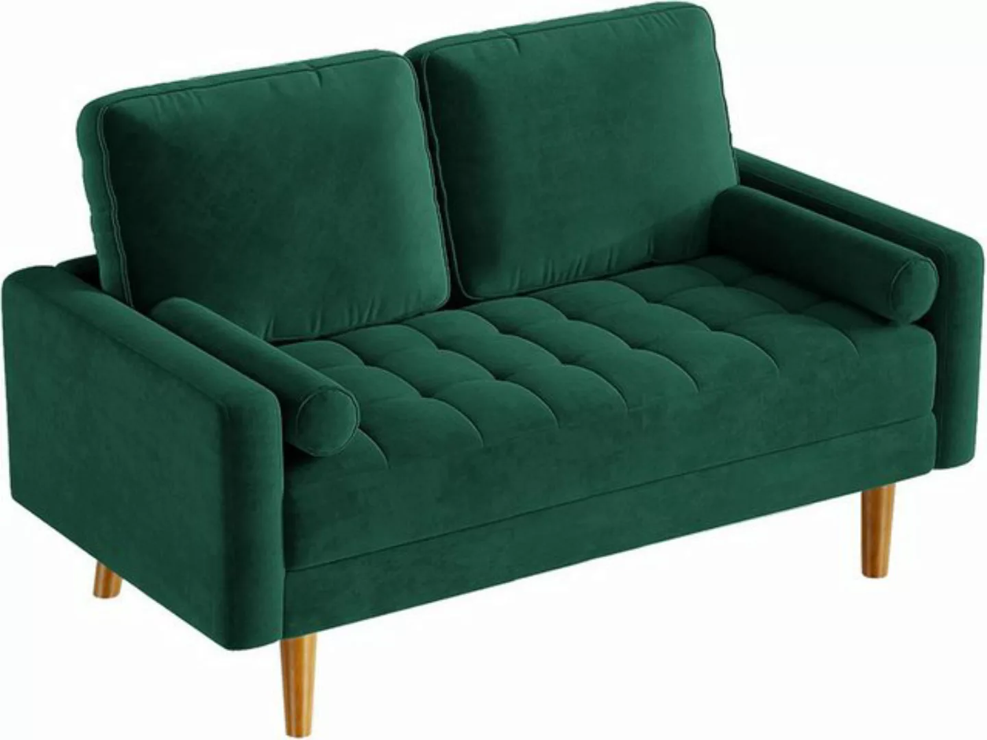 OUNUO Sofa 2 Sitzer Sofa 2er Samt Kleines Couch mit 2 Wurfkissen für Wohnzi günstig online kaufen