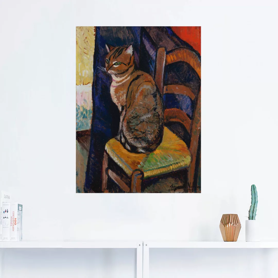 Artland Wandbild »Skizze Stuhl sitzende Katze.«, Haustiere, (1 St.), als Le günstig online kaufen