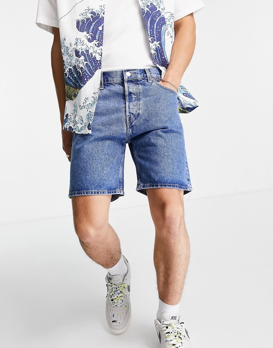 Weekday – Vacant – Shorts in Harper-Blau günstig online kaufen