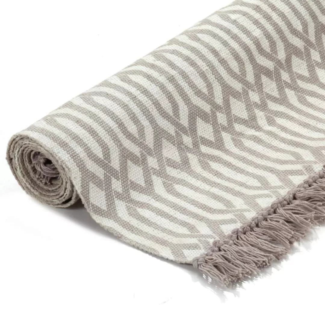 Kelim-teppich Baumwolle 120x180 Cm Mit Muster Taupe günstig online kaufen