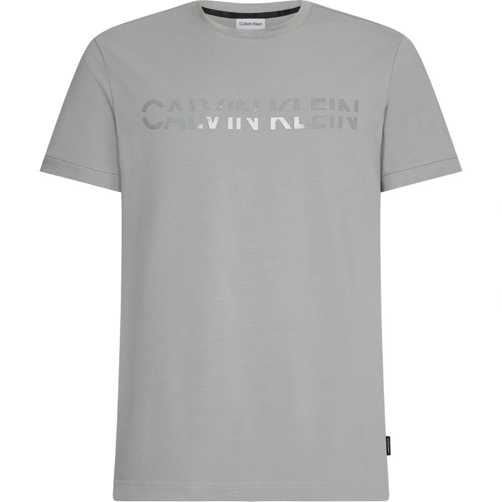 Calvin Klein Matt Shine Split Logo Kurzärmeliges T-shirt S Grey Fog günstig online kaufen