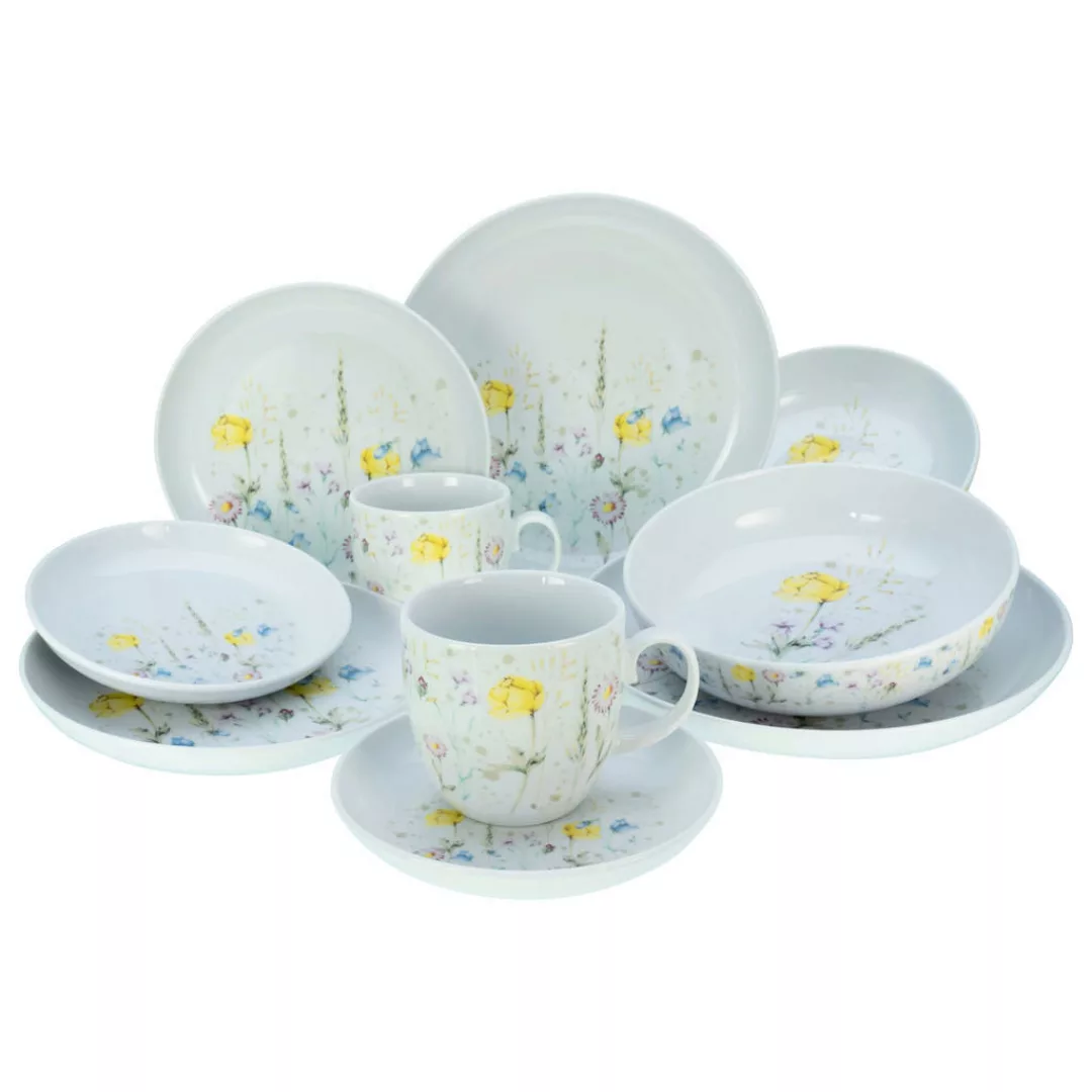 CreaTable Kombiservice Allround - WIESENBLUMEN multicolor Porzellan 10 tlg. günstig online kaufen