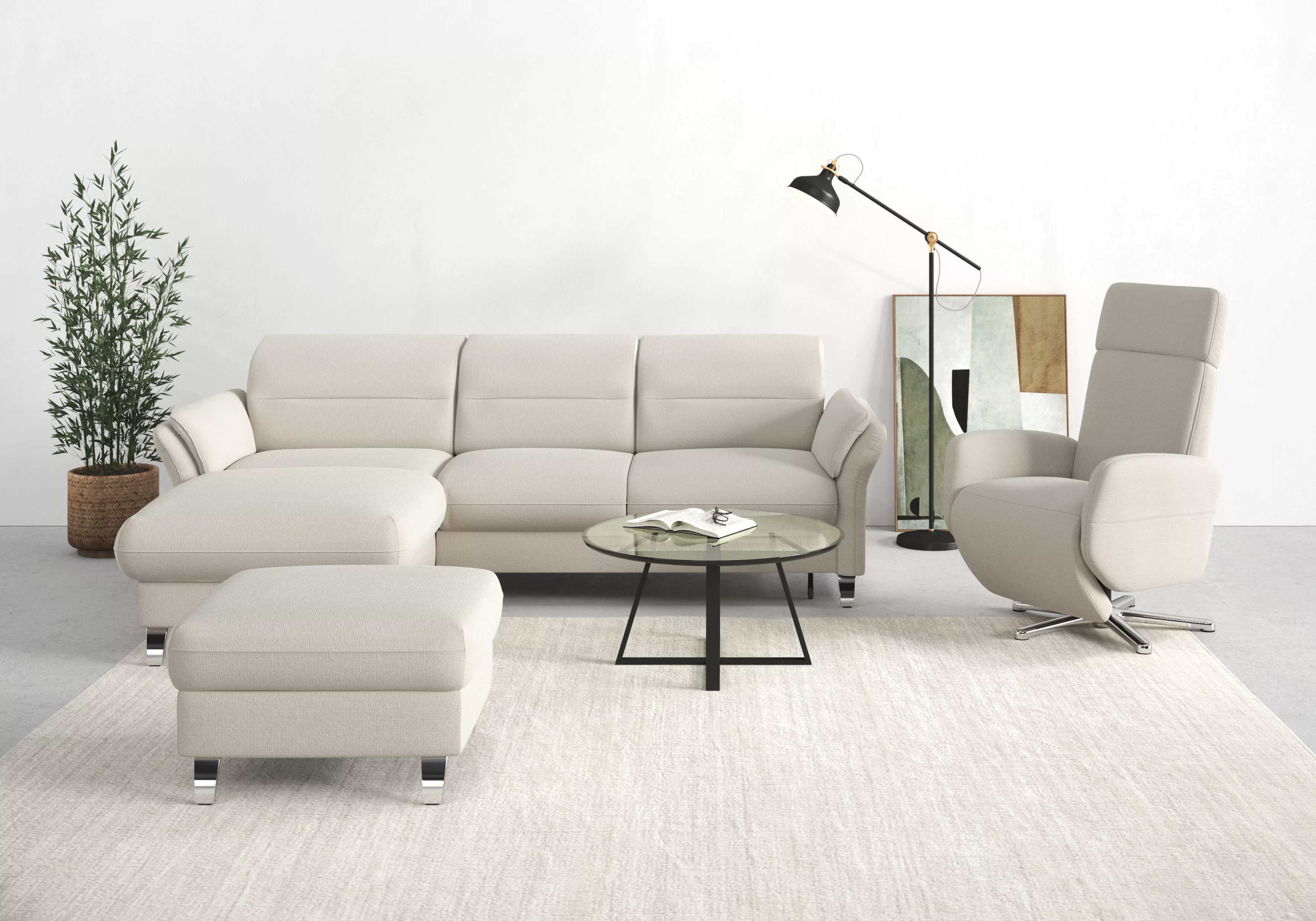 sit&more Ecksofa »Grenoble L-Form mit Federkern«, wahlweise mit Bettfunktio günstig online kaufen