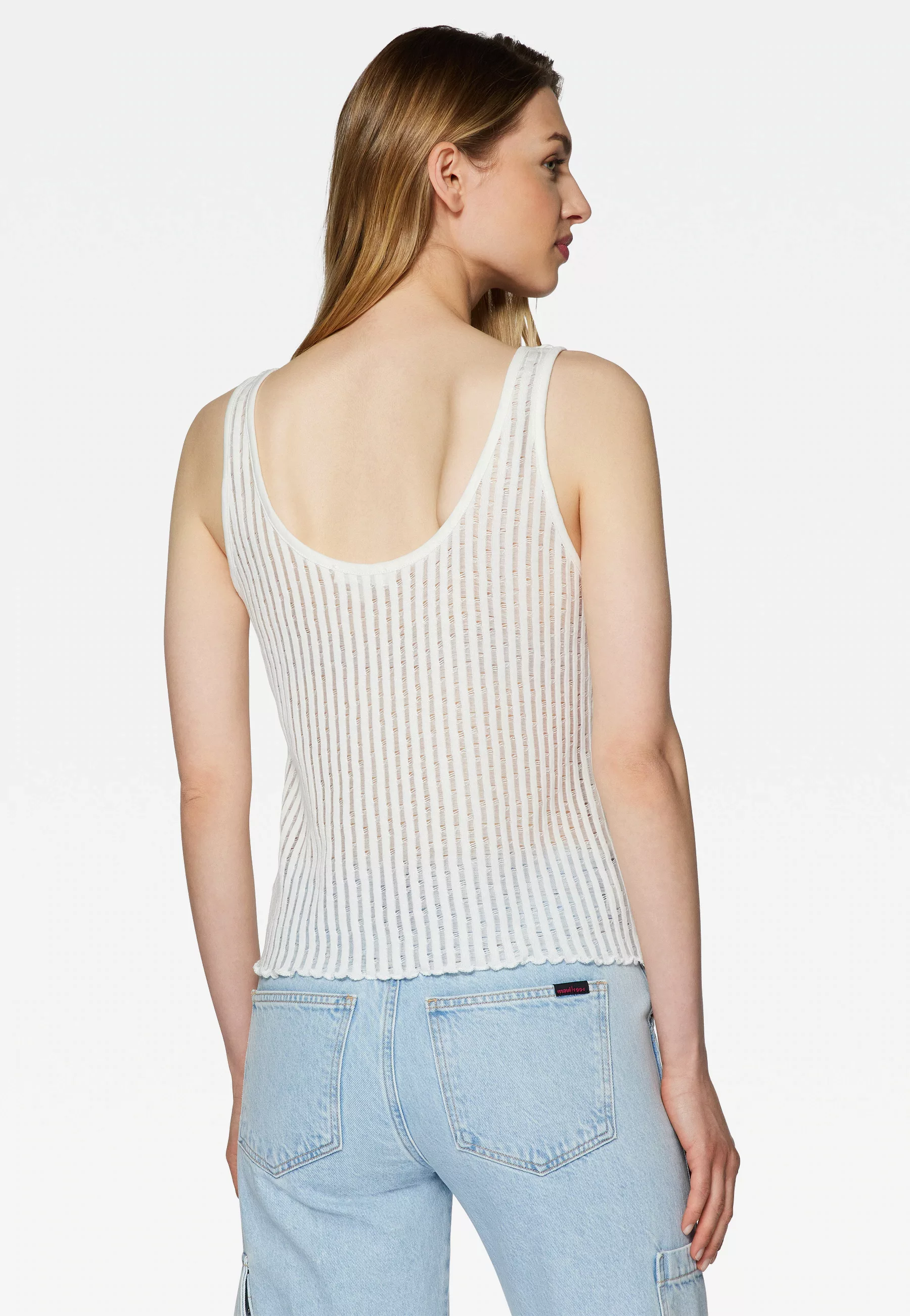 Mavi Rundhalsshirt "SLEEVE KNITWEAR", Maviterranean Transparentes Top günstig online kaufen