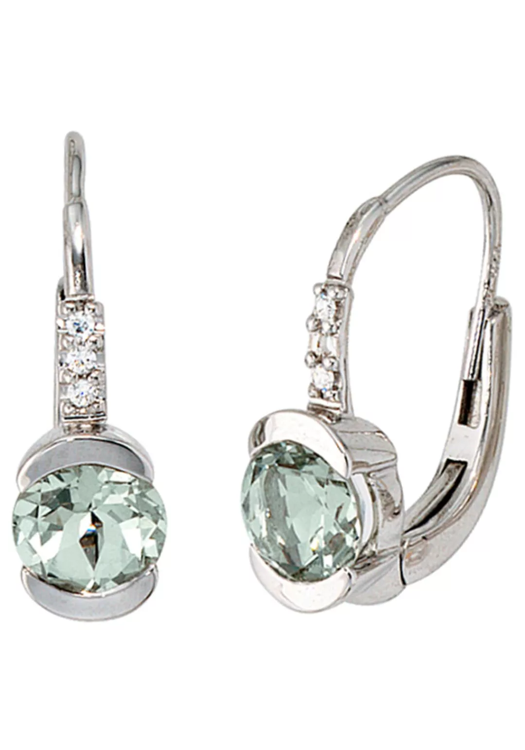 JOBO Paar Ohrhänger, 585 Weißgold mit 6 Diamanten und Amethyst günstig online kaufen