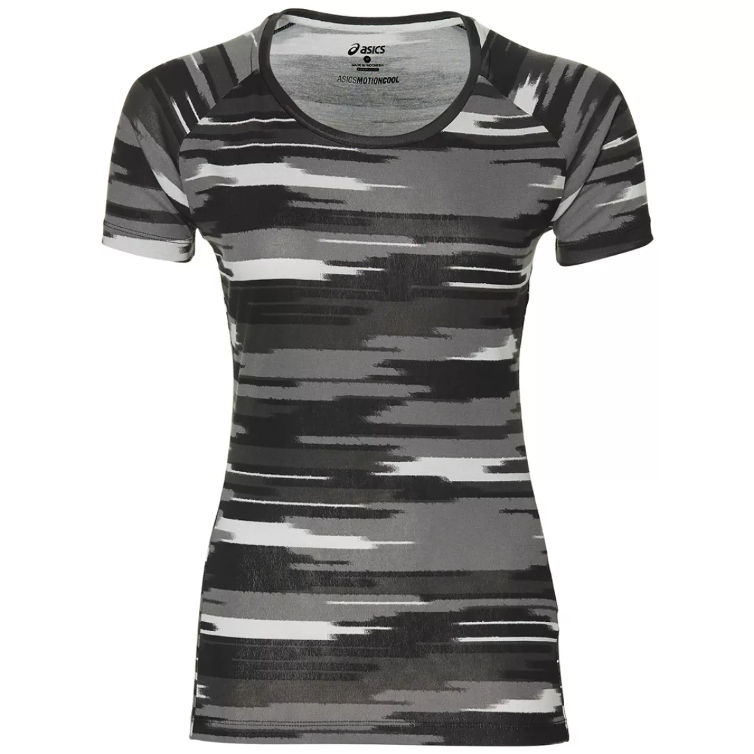 asics fuzeX Printed Short-Sleeve Top Damen-Laufshirt Impulse Dark Grey günstig online kaufen