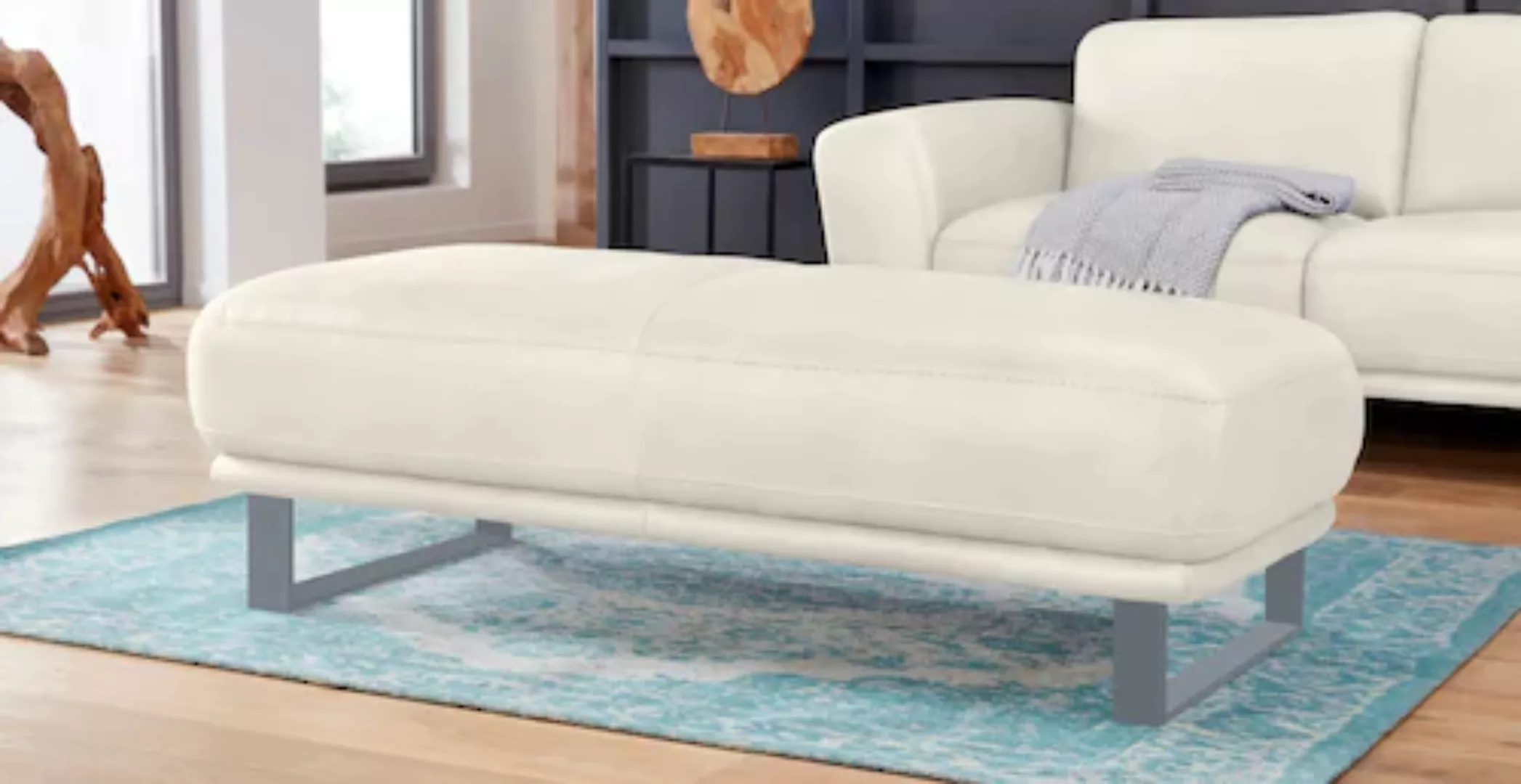 W.SCHILLIG Hocker »montanaa«, mit Metallkufen in Silber matt, Breite 141 cm günstig online kaufen