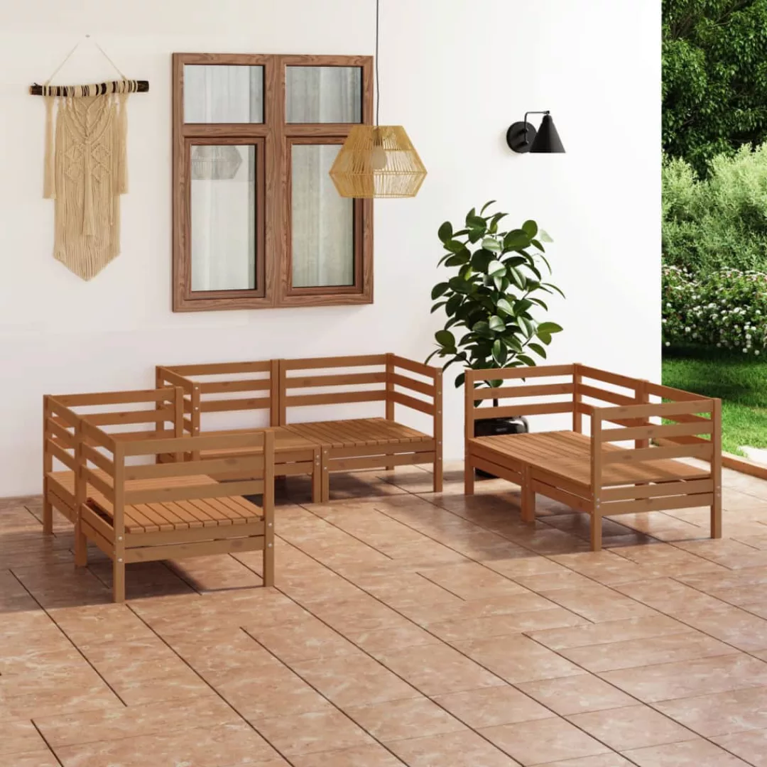 6-tlg. Garten-lounge-set Honigbraun Massivholz Kiefer günstig online kaufen