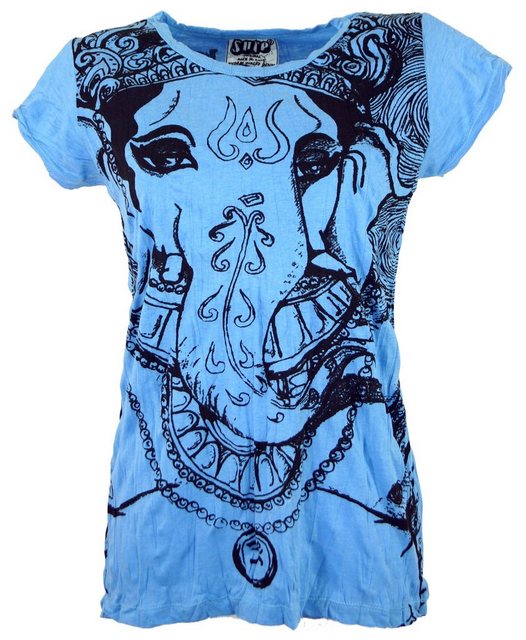 Guru-Shop T-Shirt Sure T-Shirt Ganesh - hellblau Festival, Goa Style, alter günstig online kaufen