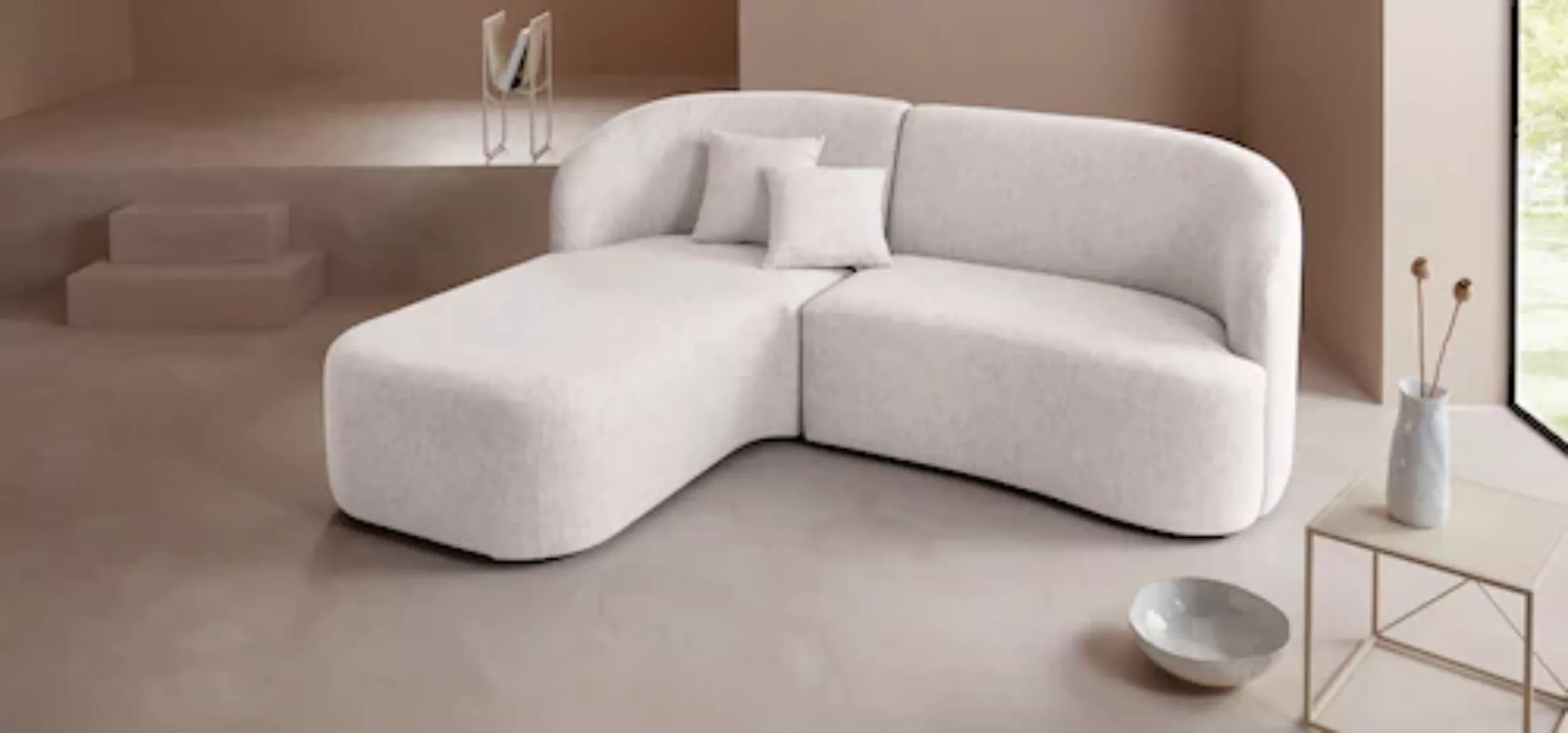 LeGer Home by Lena Gercke Ecksofa »Dilara L-Form«, gerundete Rückenlehne un günstig online kaufen