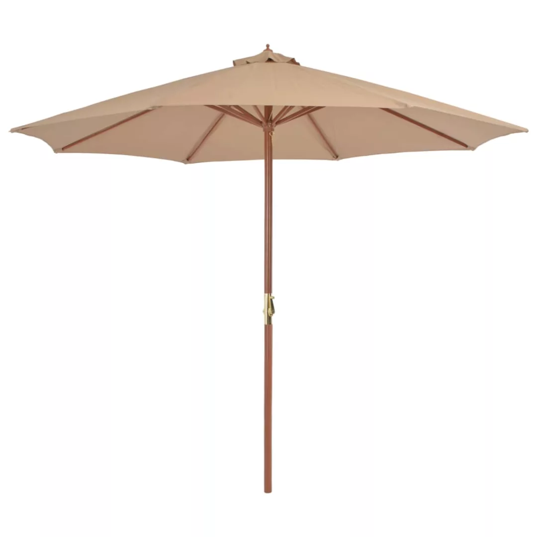 Sonnenschirm Mit Holz-mast 300 Cm Taupe günstig online kaufen