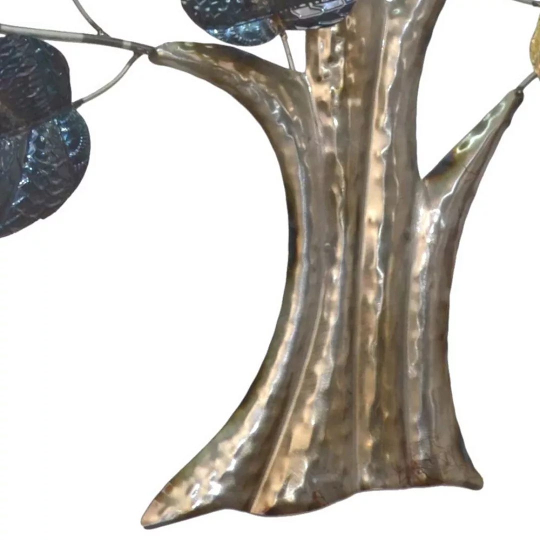 Metall Wandbild Blätter in Goldfarben - Grau Silberfarben günstig online kaufen