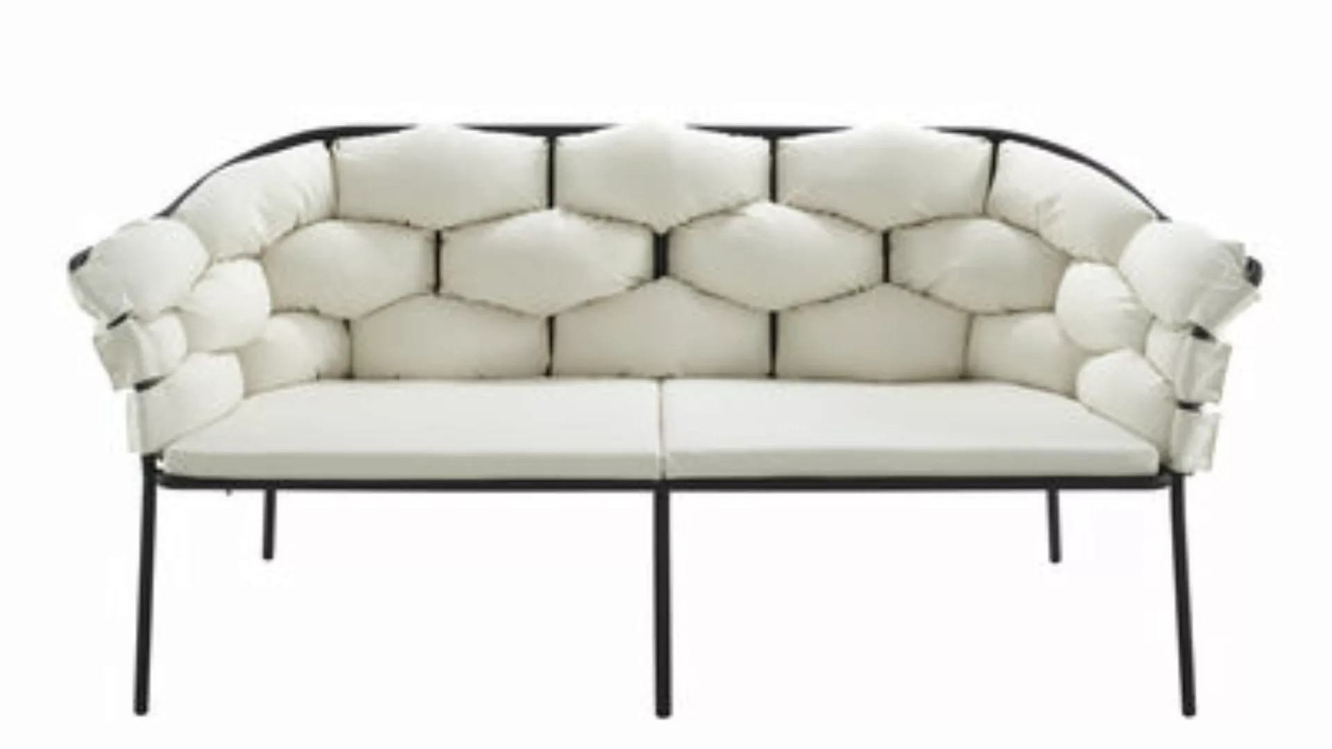 Gartensofa 2-Sitzer Serpentine textil beige / L 165 cm - Cinna - Beige günstig online kaufen