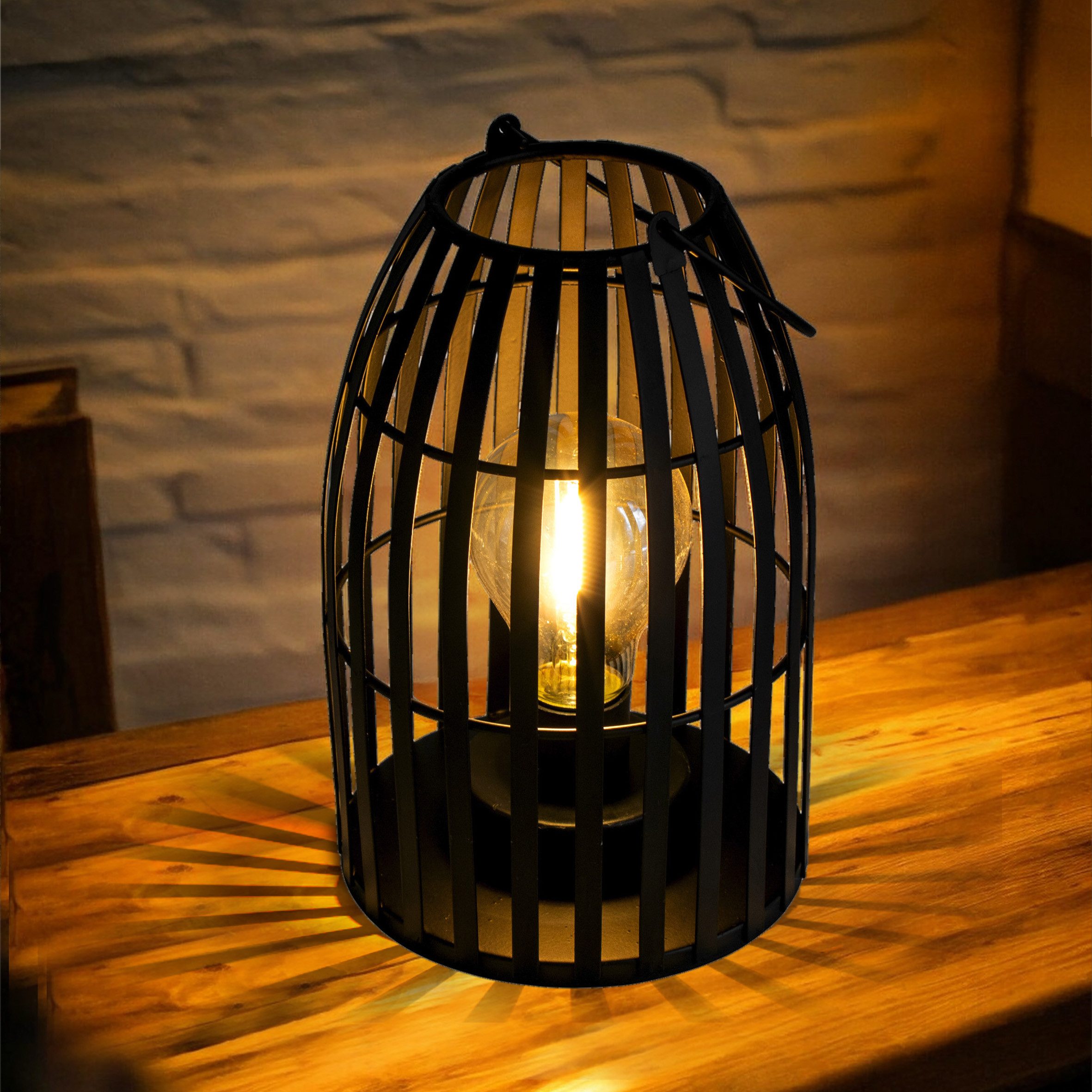 Spetebo LED Windlicht Deko schwarz mit günstig online kaufen