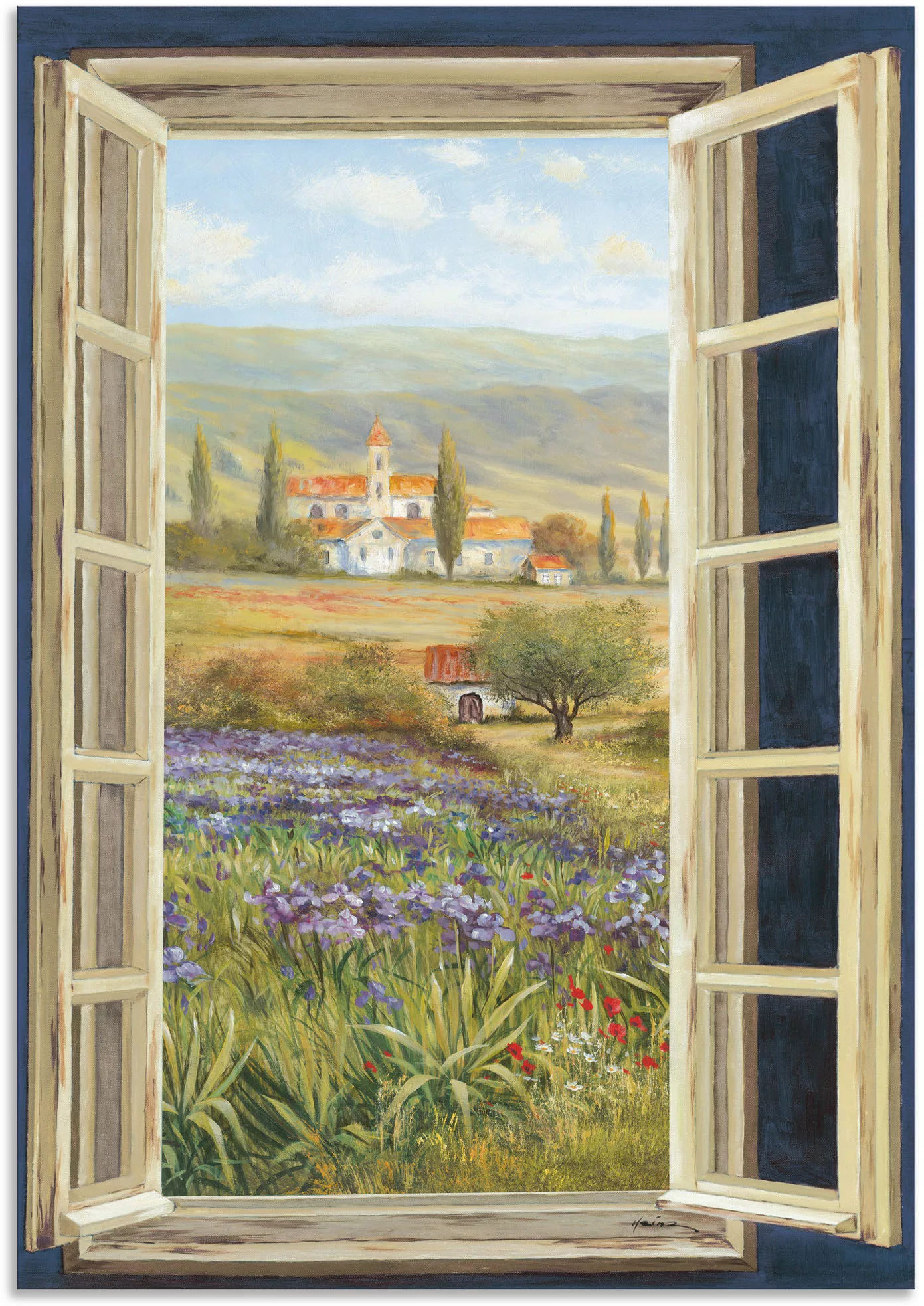 Artland Wandbild »Provence Fensterblick«, Bilder von Europa, (1 St.), als A günstig online kaufen