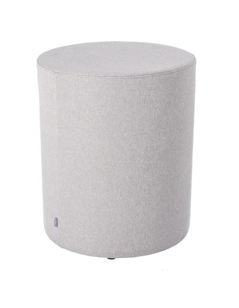 RONDO - Sitzwürfel / Pouf hellgrau H: 48 cm D: 40 cm günstig online kaufen