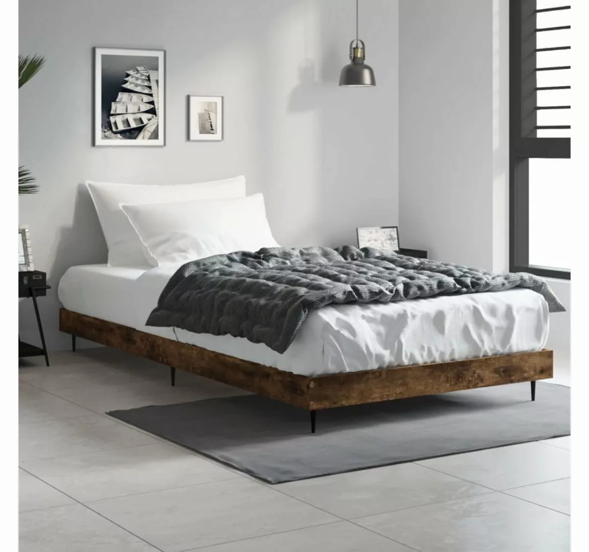 furnicato Bett Bettgestell Räuchereiche 100x200 cm Holzwerkstoff günstig online kaufen