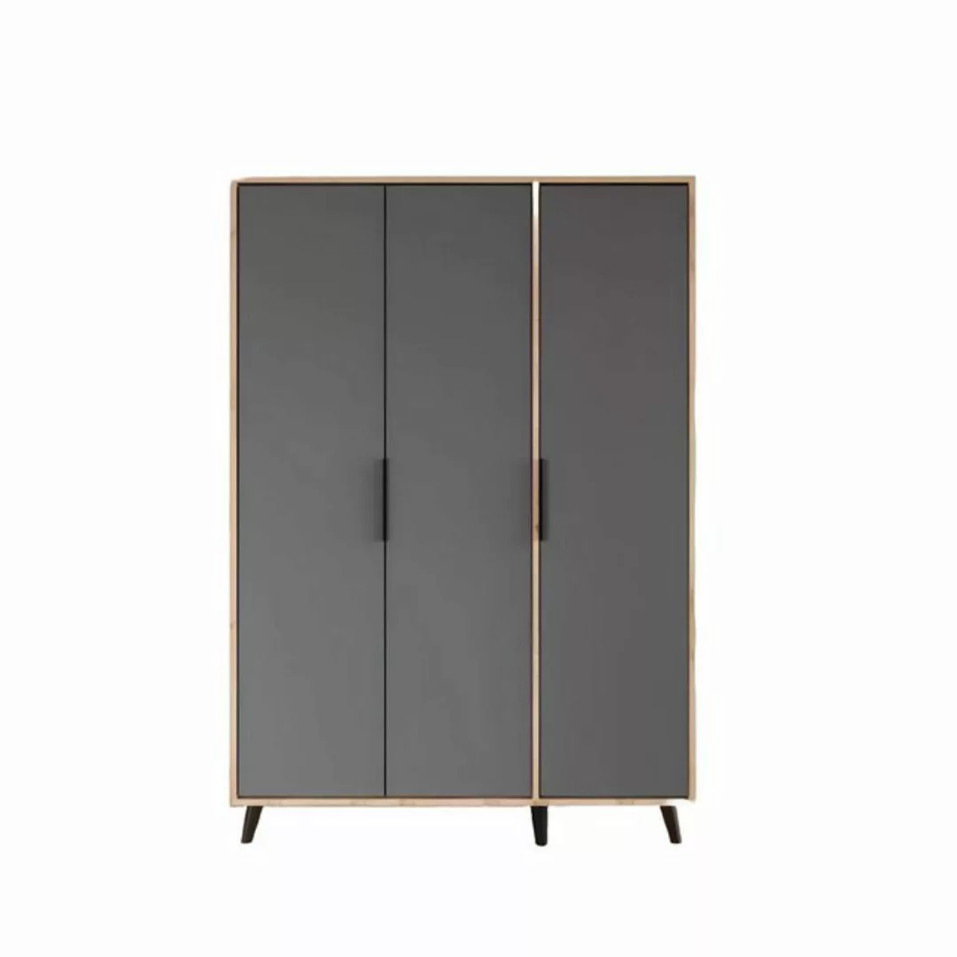 JVmoebel Kleiderschrank Grau Braun Modern Design Kleiderschrank Rechteckig günstig online kaufen