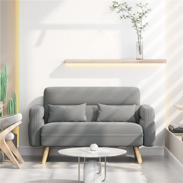 Yaheetech Sofa, Clubsofa Polstersofa mit 2 Lendenkissen Modernes Sitzmöbel günstig online kaufen