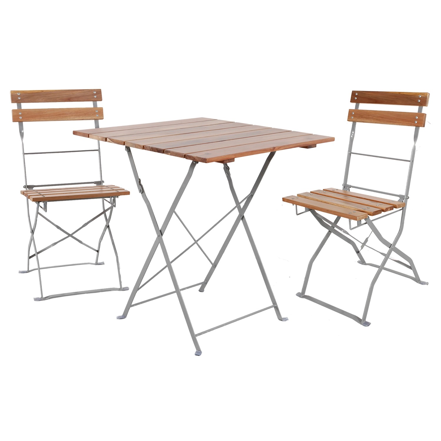 Mojawo 3-tlg Biergartenmöbel Bistroset Balkonset Klapptisch + 2 Klappstühle günstig online kaufen