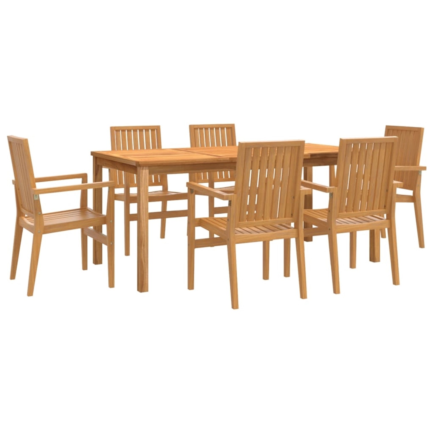 vidaXL 7-Tlg Garten-Essgruppe Massivholz Teak 3157920 günstig online kaufen