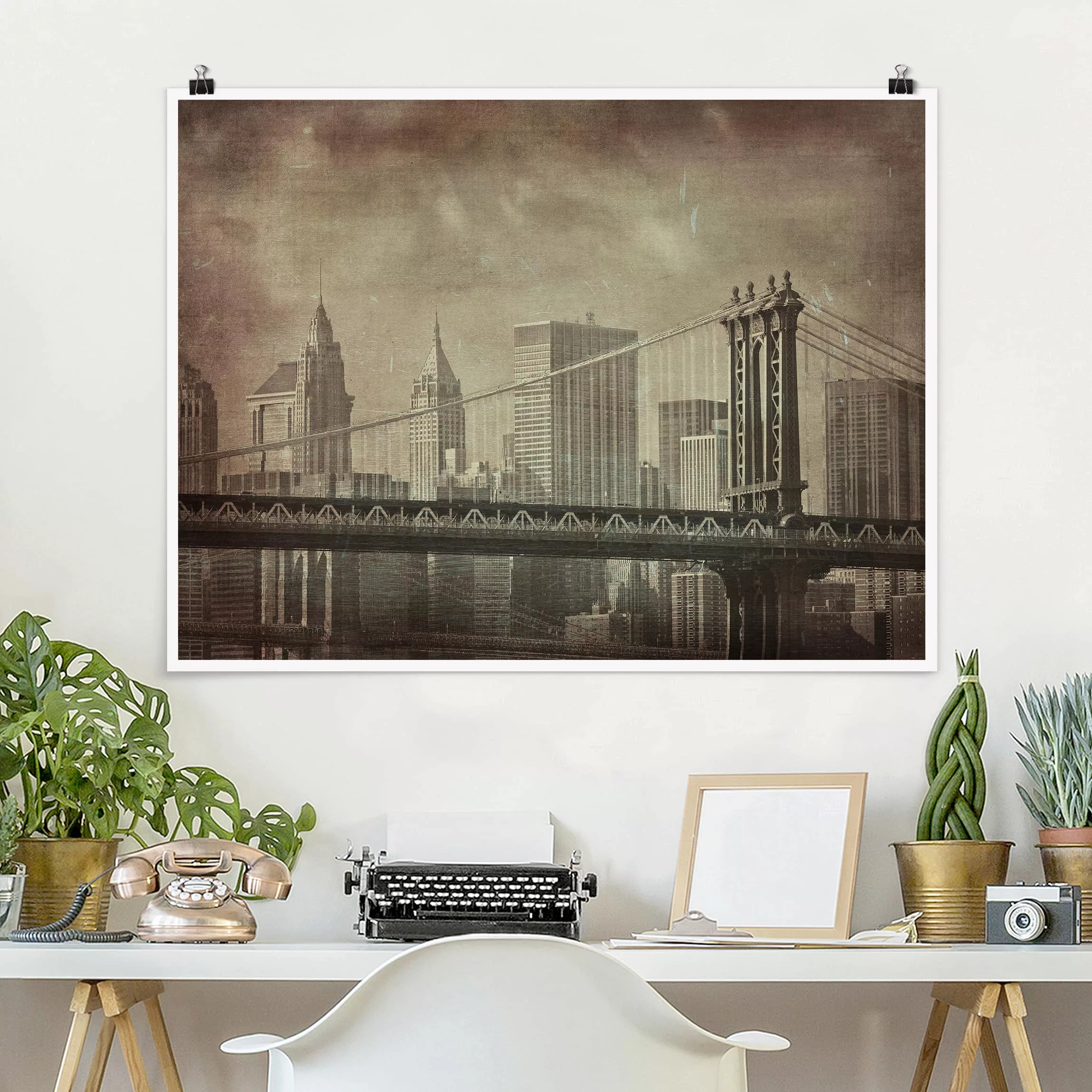 Poster Architektur & Skyline - Querformat Vintage New York günstig online kaufen