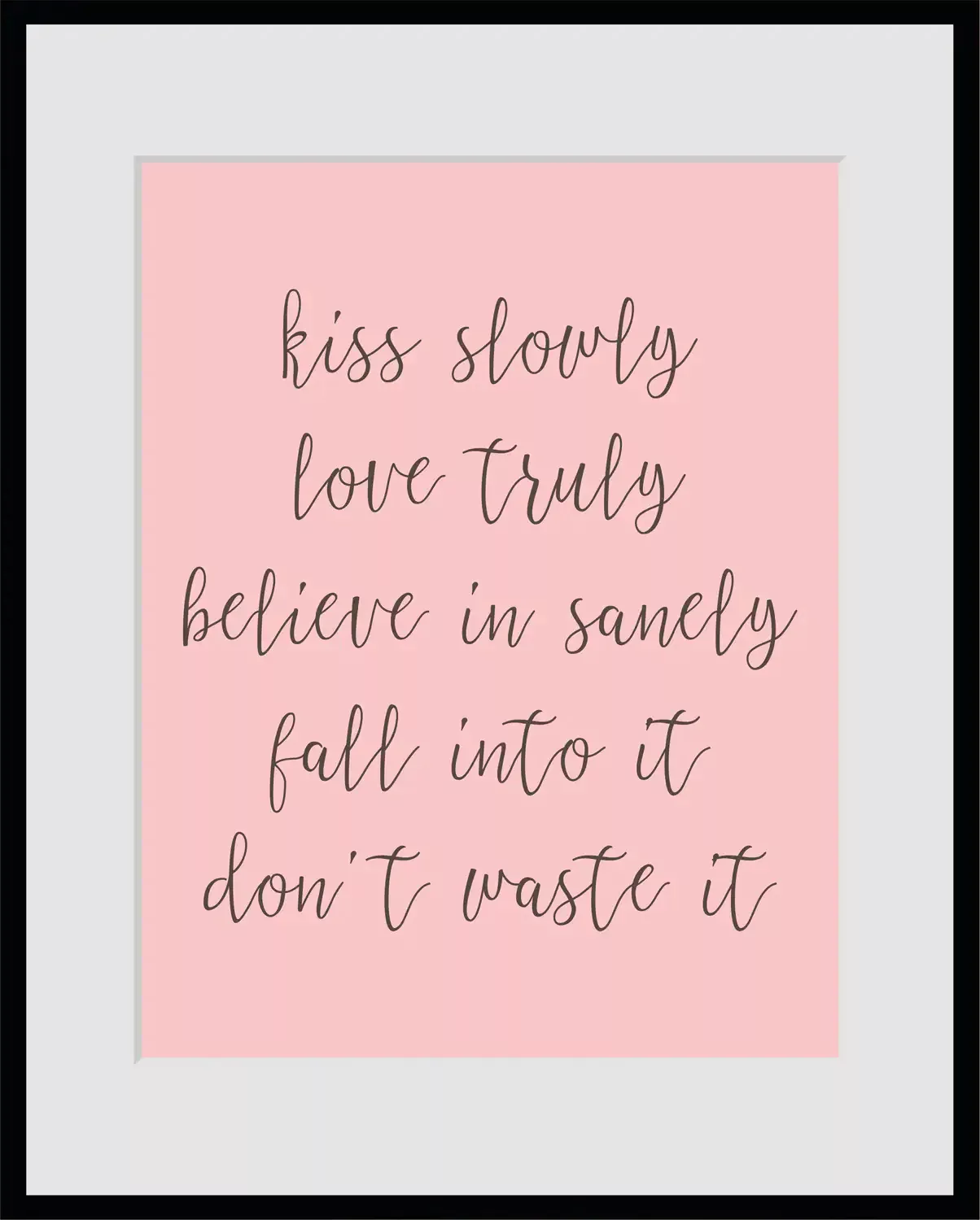 queence Bild "kiss slowly", Sprüche & Texte, Spruch, gerahmt günstig online kaufen