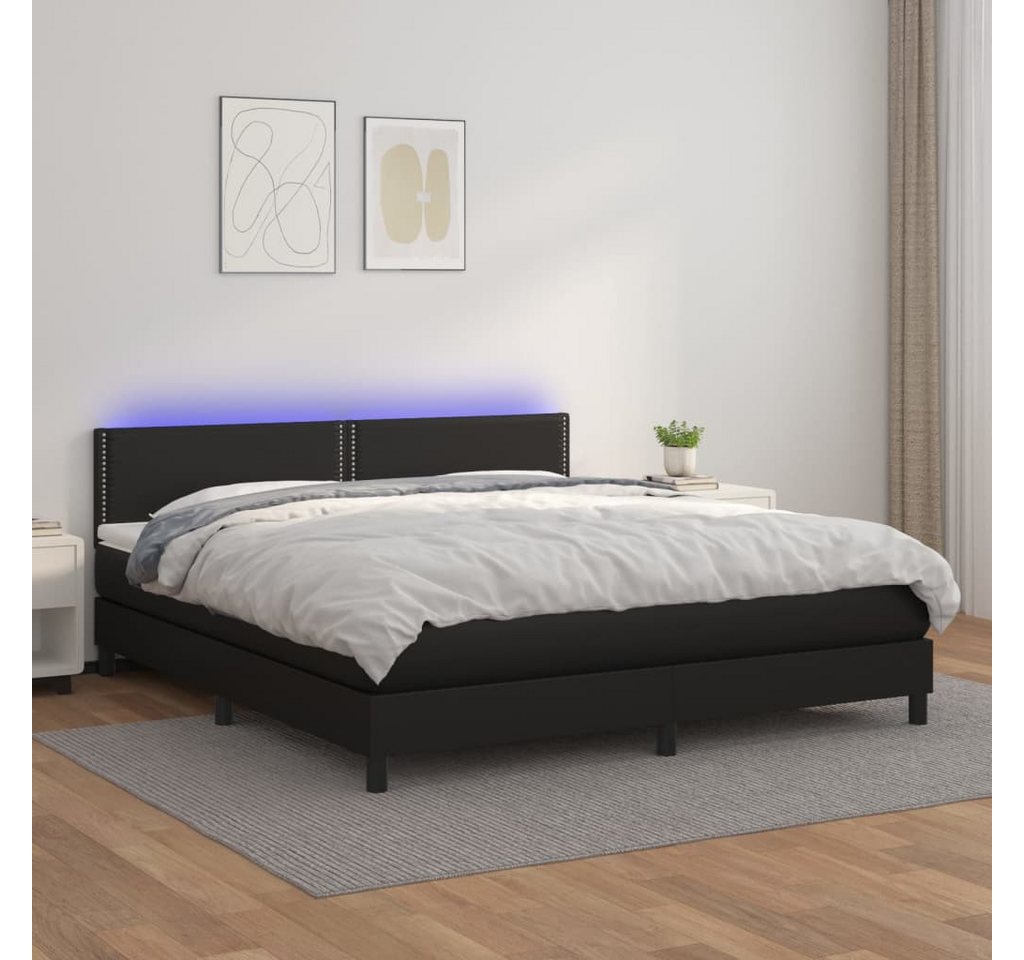 vidaXL Boxspringbett Bett Boxspringbett mit Matratze & LED Kunstleder (160 günstig online kaufen