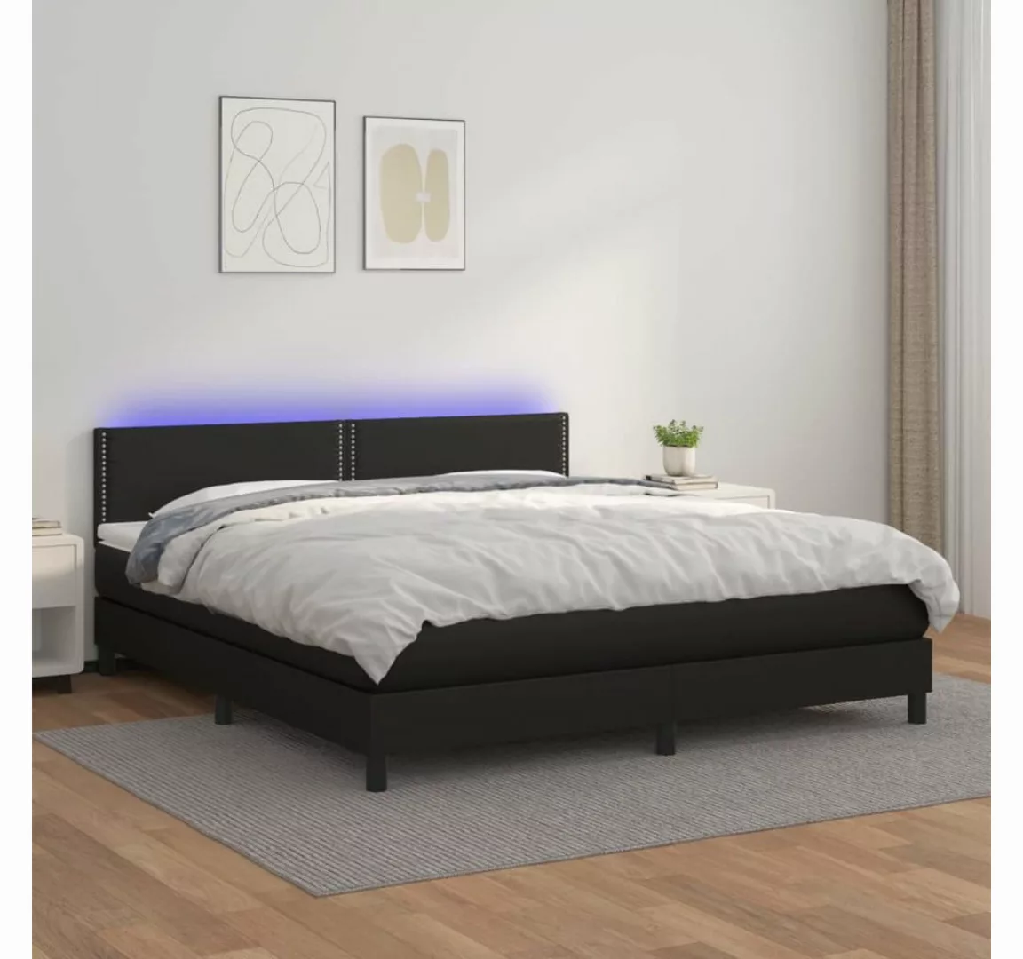 vidaXL Boxspringbett Bett Boxspringbett mit Matratze & LED Kunstleder (160 günstig online kaufen