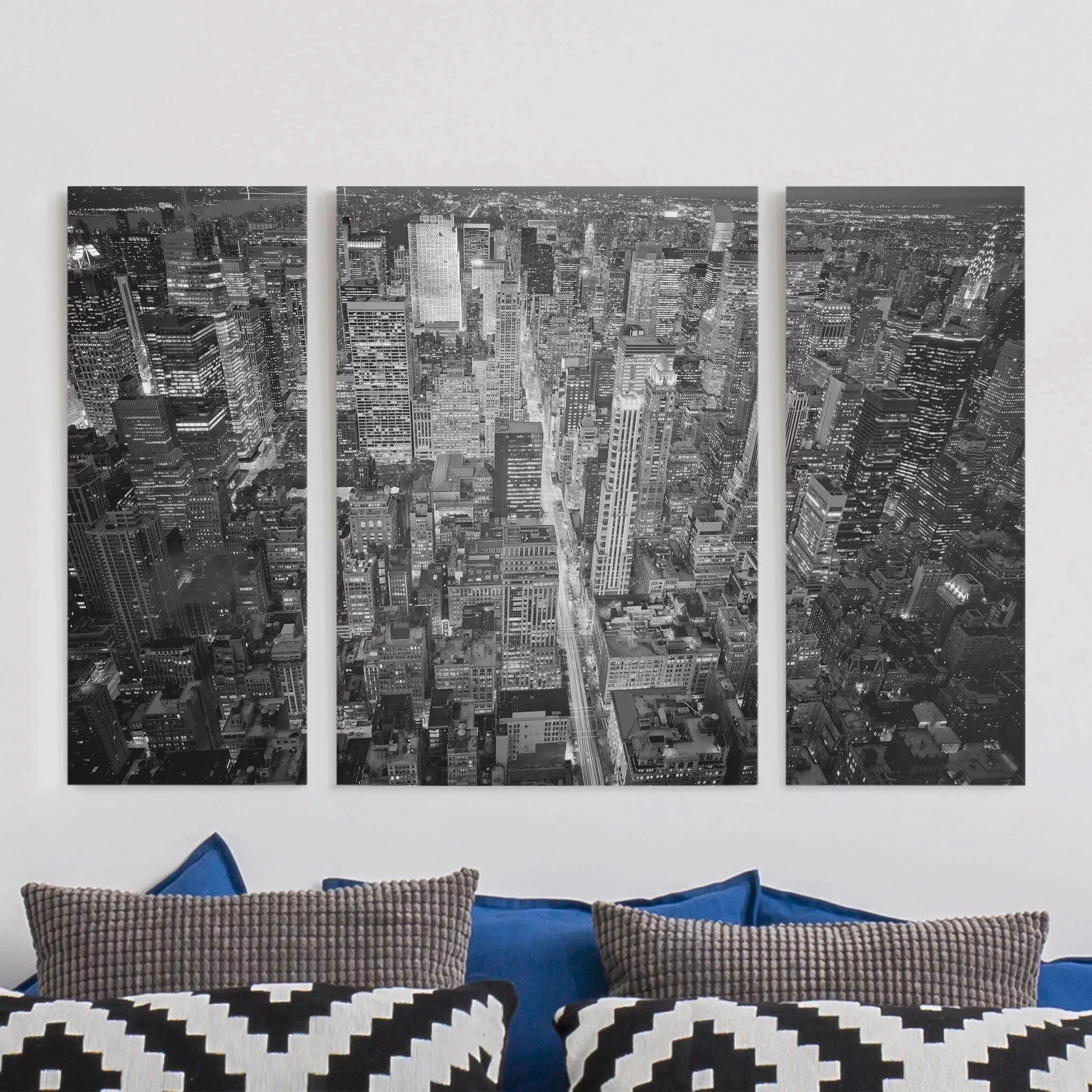 3-teiliges Leinwandbild Architektur & Skyline - Querformat Midtown Manhatta günstig online kaufen