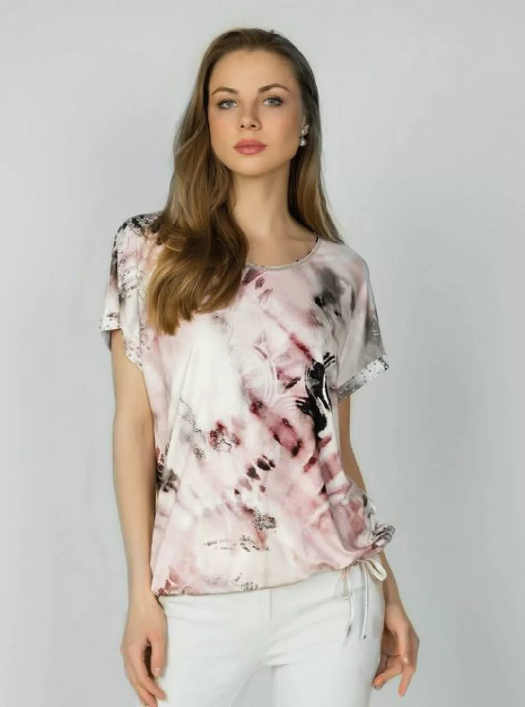 Passioni Print-Shirt Elegantes T-Shirt mit abstraktem Print und verspielten günstig online kaufen