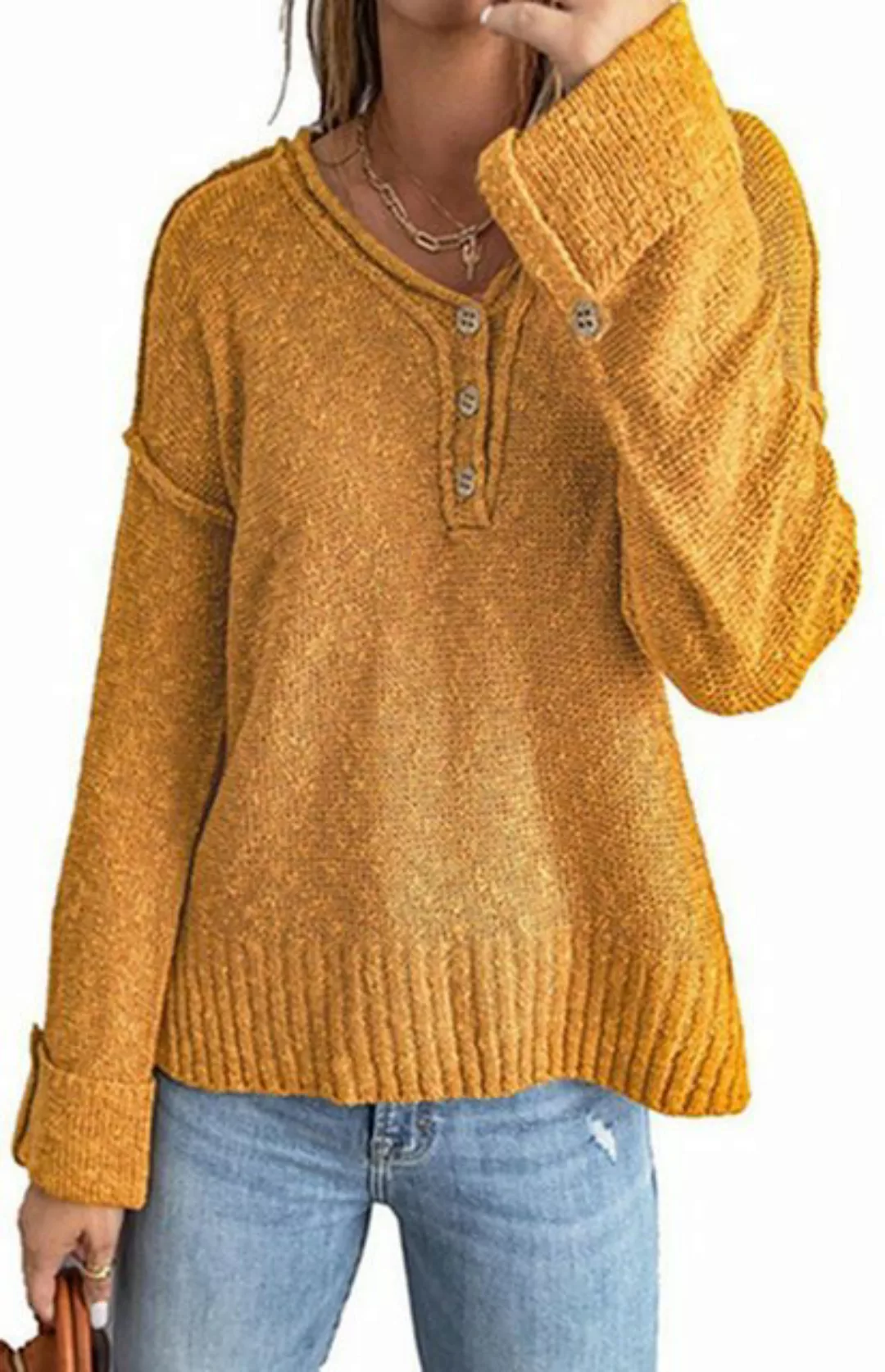 ZWY Longpullover Modischer Pullover für Damen im Herbst und Winter mit lose günstig online kaufen