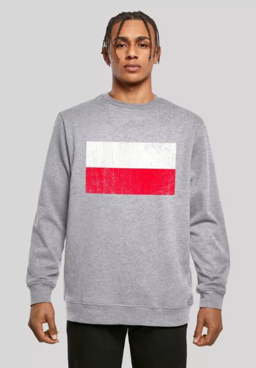 F4NT4STIC Kapuzenpullover Poland Polen Flagge distressed Print günstig online kaufen