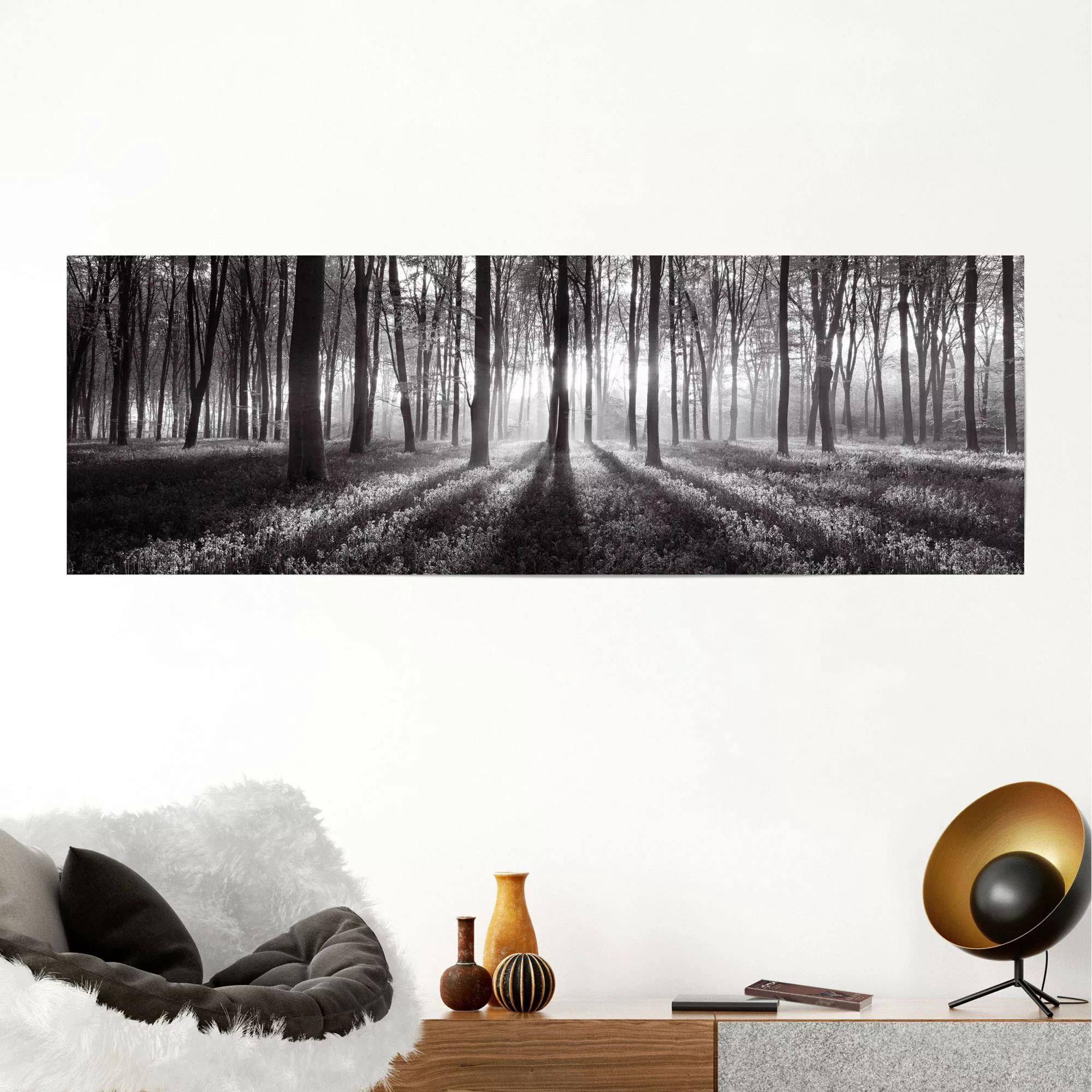Reinders! Poster »Sonnenaufgang im Wald Schwarz-Weiß«, (1 St.) günstig online kaufen