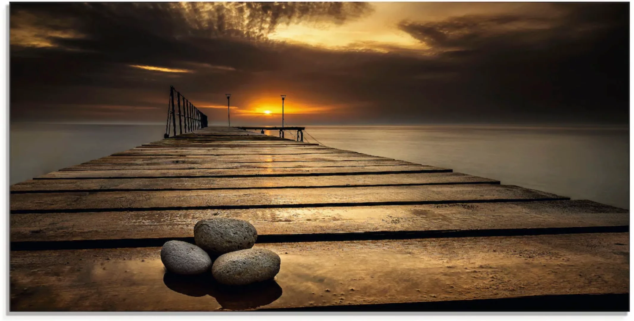 Artland Glasbild "Sonnenaufgang am Schwarzen Meer", Sonnenaufgang & -unterg günstig online kaufen