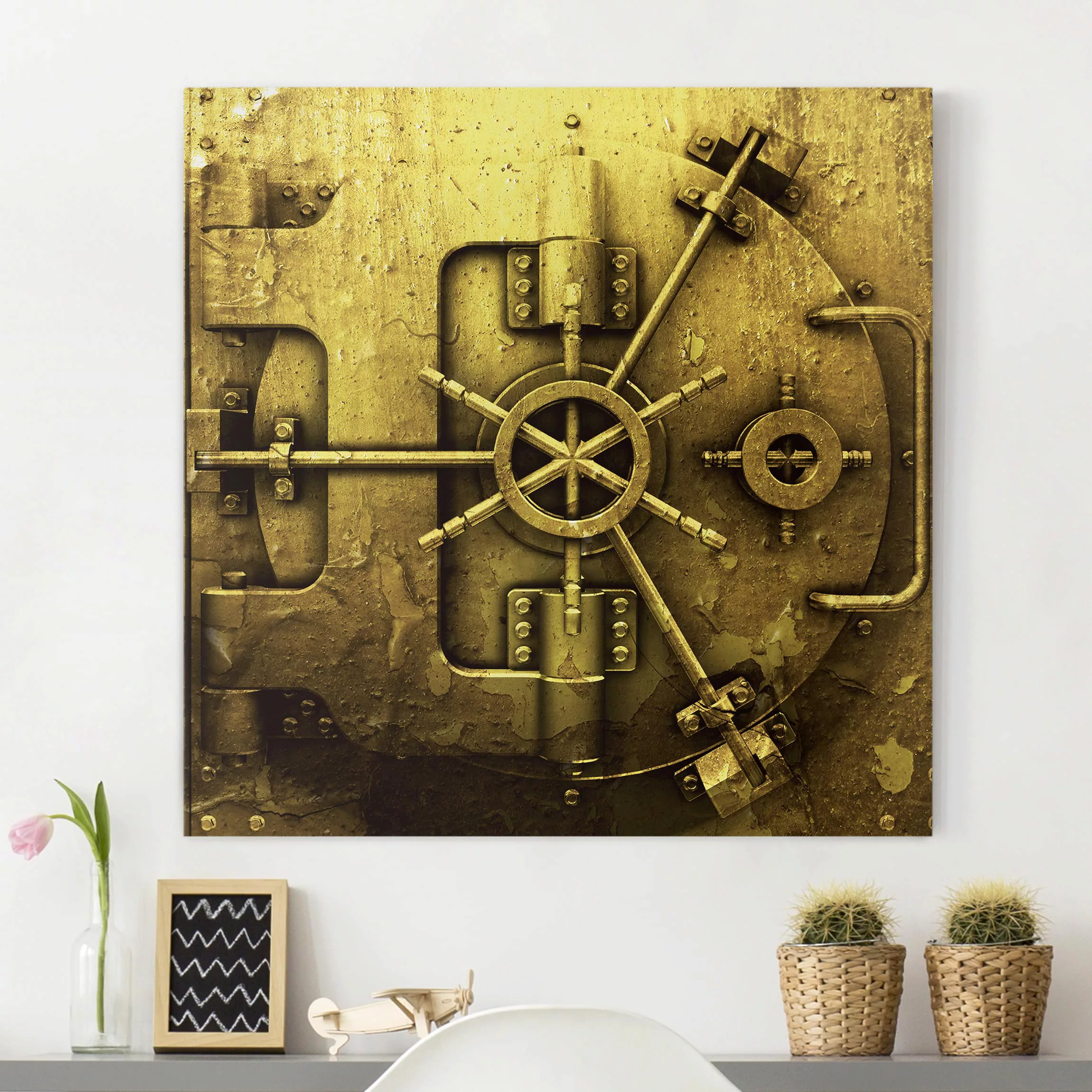 Leinwandbild - Quadrat Golden Safe günstig online kaufen