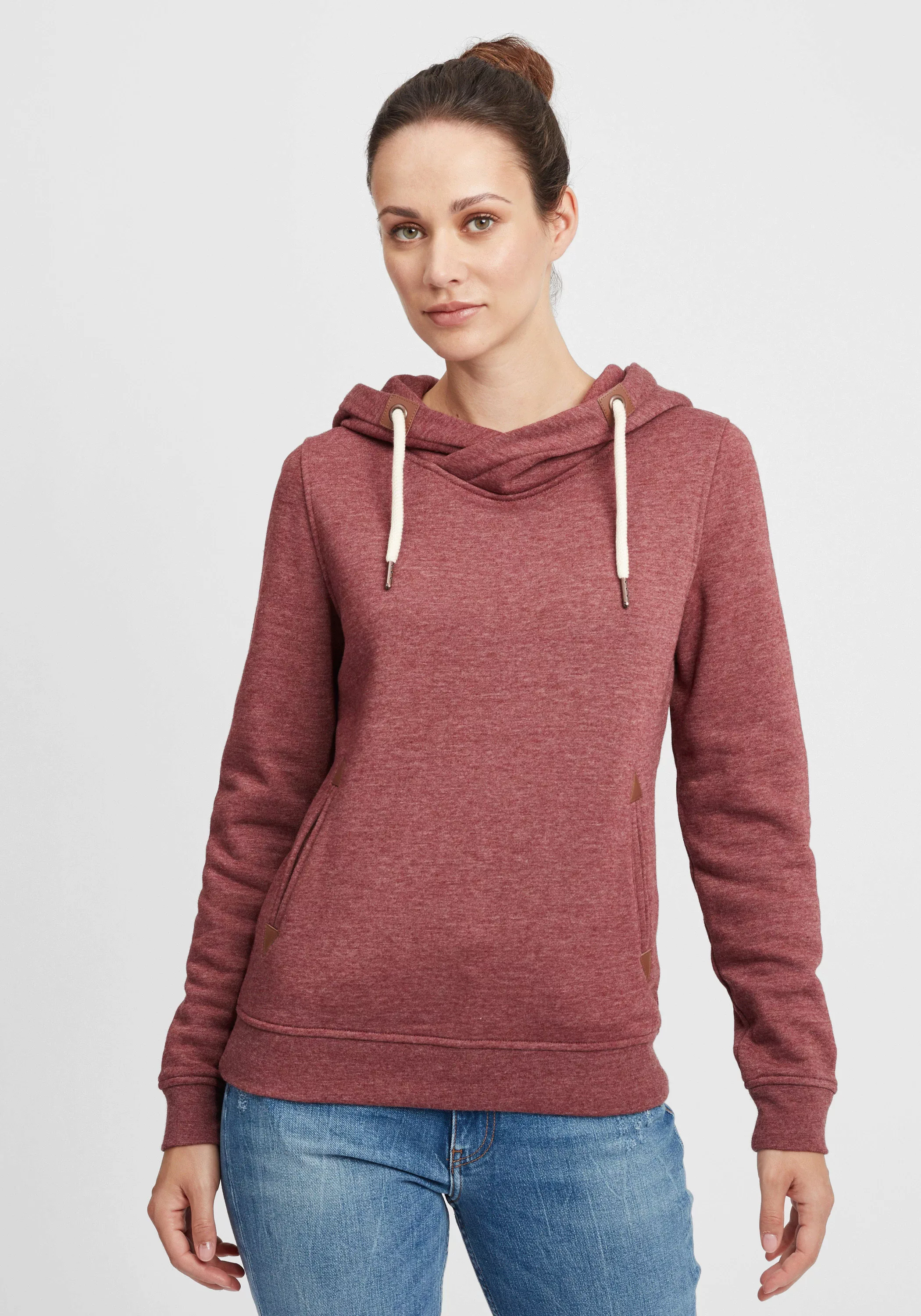 OXMO Hoodie OXVicky Hood Kapuzenpullover mit Cross-Over Kragen günstig online kaufen