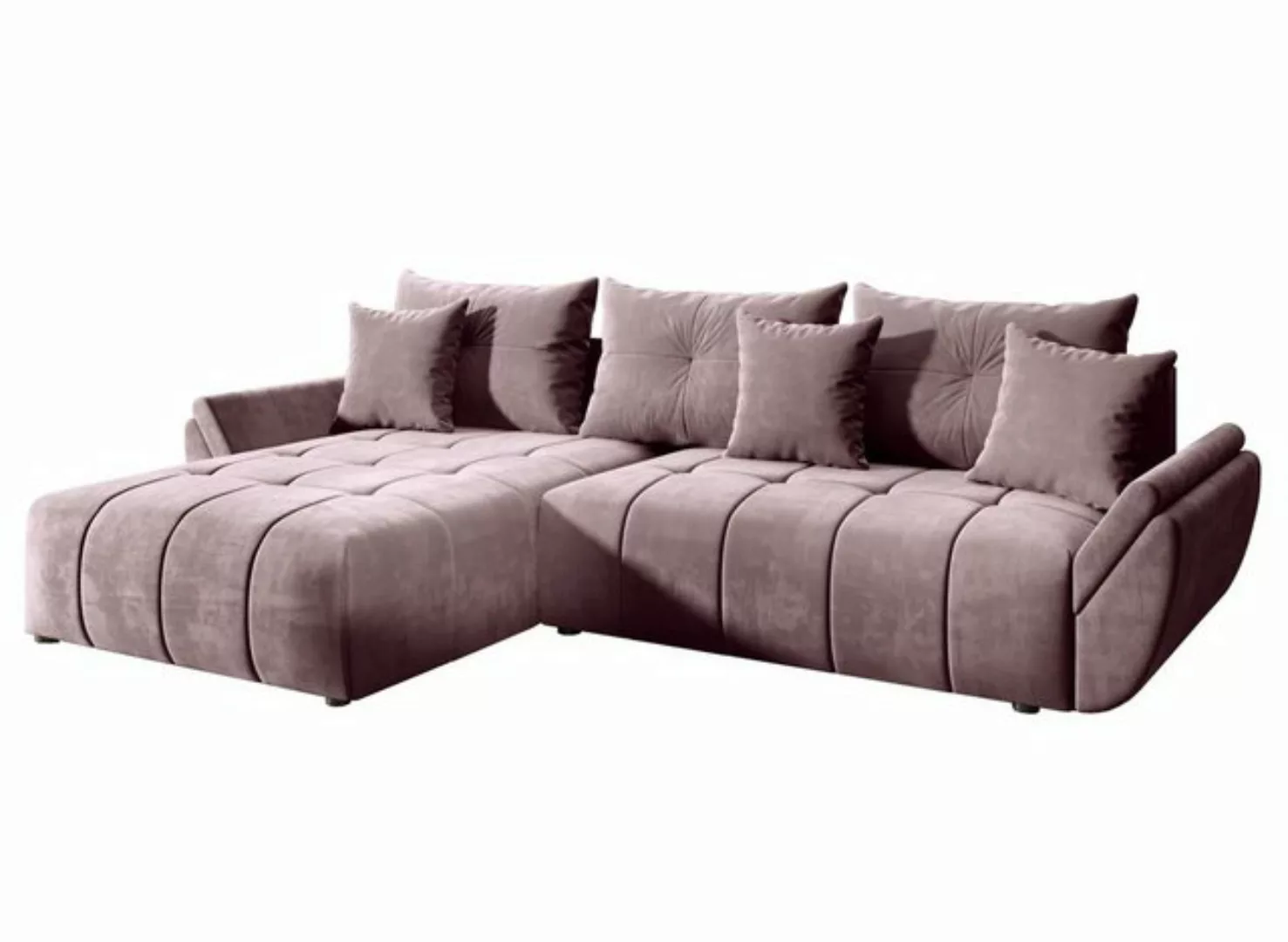 Furnix Ecksofa Amarra Sofa mit Schlaffunktion Bettkasten Kissen Couch L-For günstig online kaufen