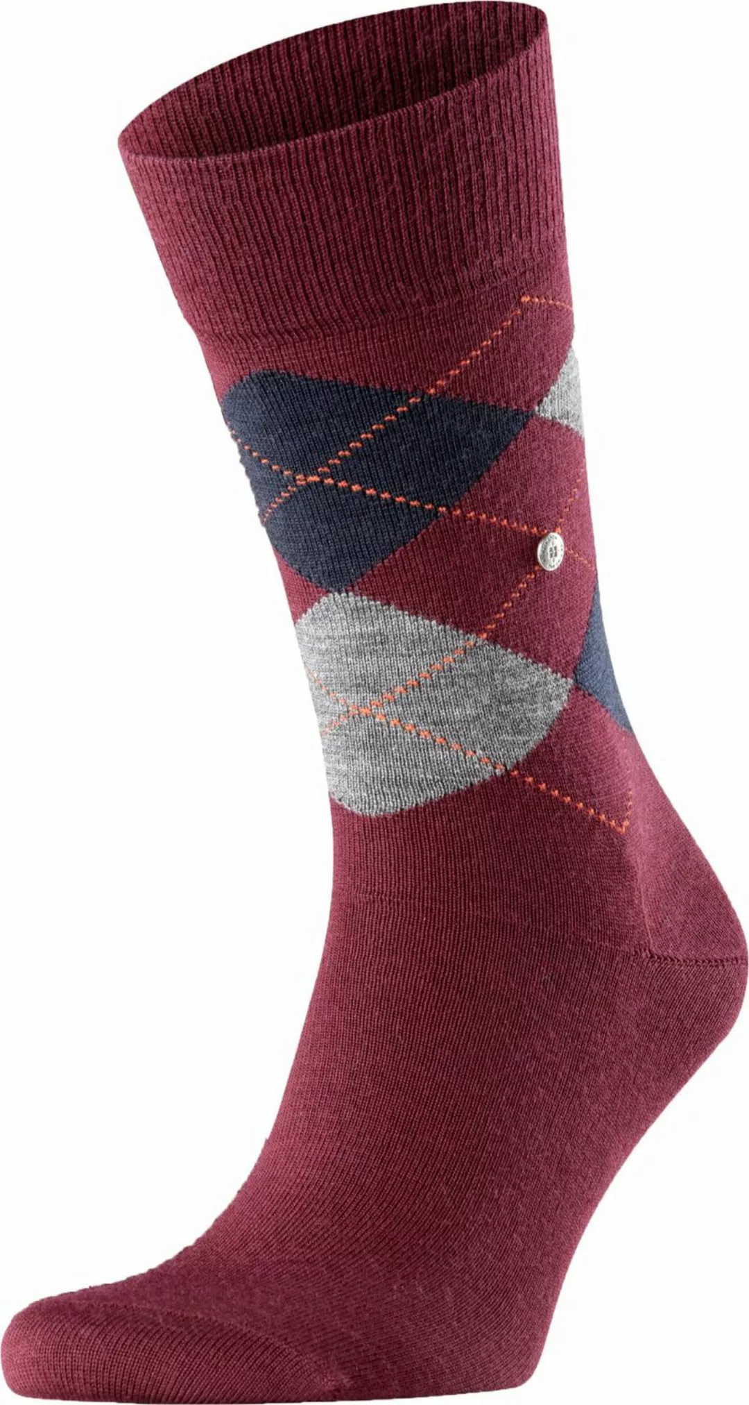 Burlington Socken Bordeaux Rot mit Argyle-Muster günstig online kaufen