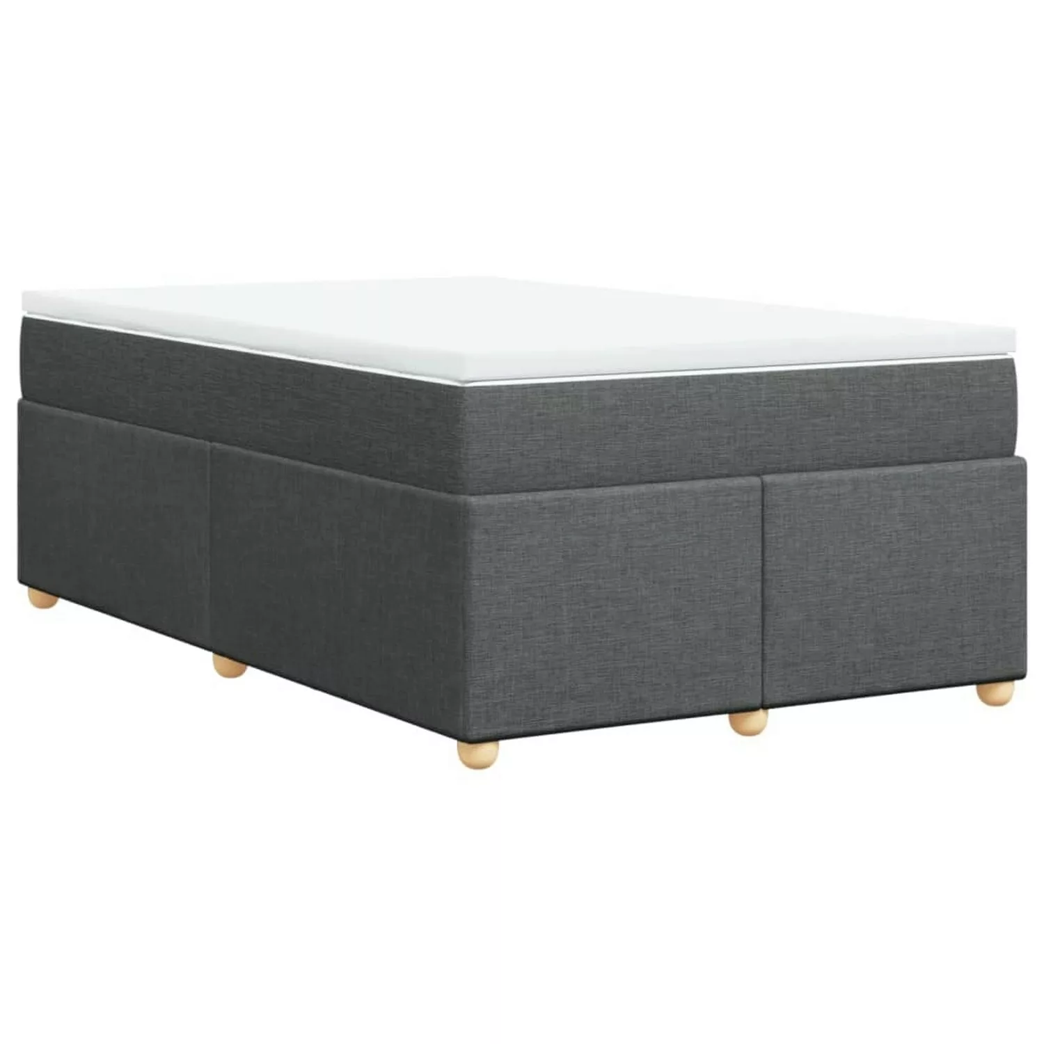 vidaXL Boxspringbett, Boxspringbett mit Matratze Dunkelgrau 120x190 cm Stof günstig online kaufen