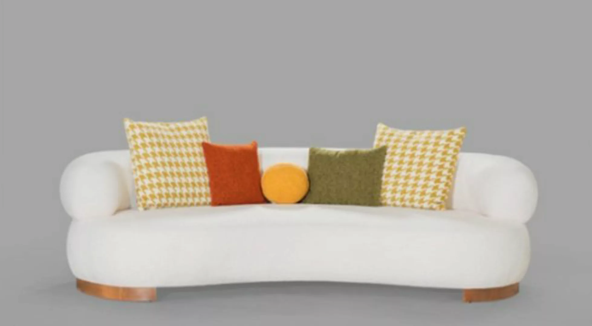 JVmoebel Sofa Dreisitzer Sofa in Weiß: Stilvolle Gemütlichkeit EX-Brez, 1 T günstig online kaufen