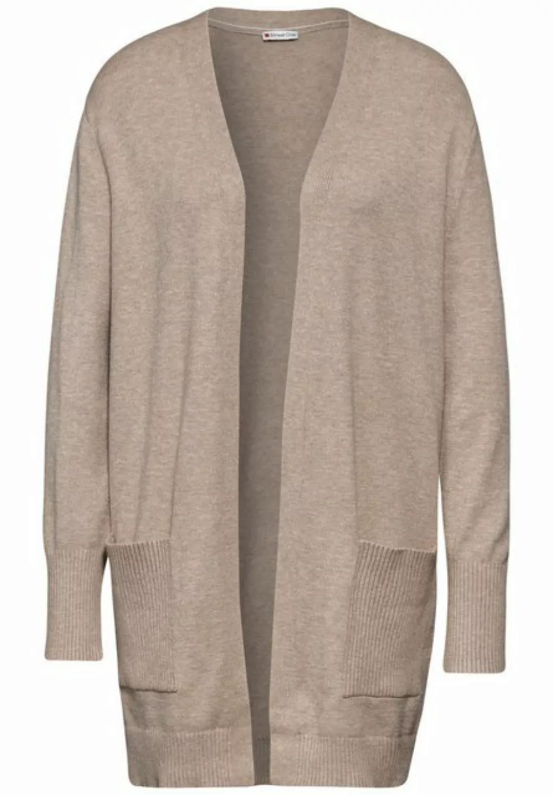 STREET ONE Strickjacke LTD QR cosy open cardigan, warm taupe mel. günstig online kaufen