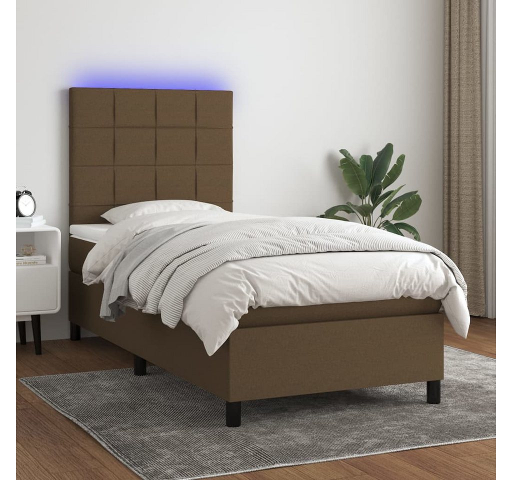 vidaXL Boxspringbett Bett Boxspringbett mit Matratze & LED Stoff (90 x 190 günstig online kaufen