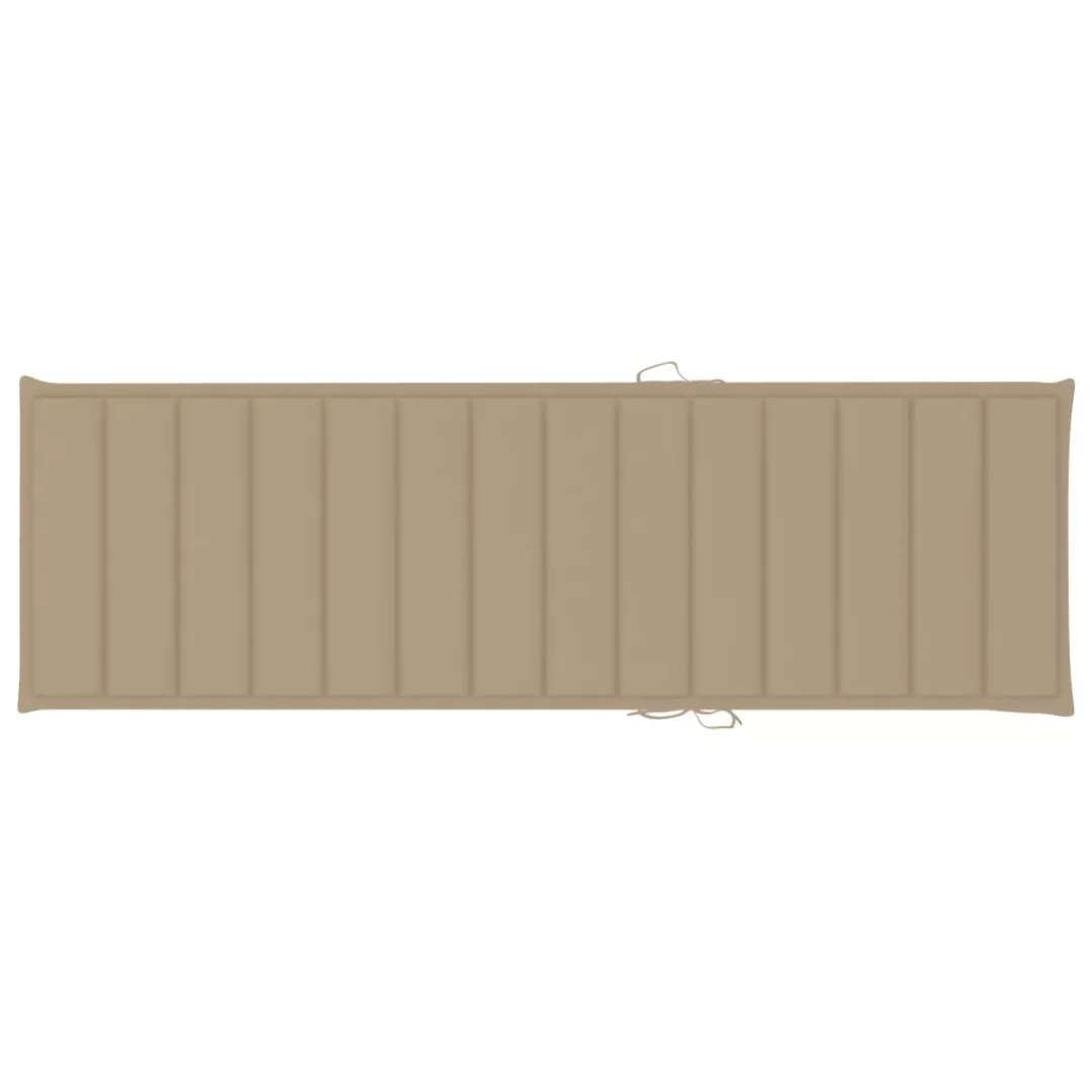 Sonnenliegen-auflage Beige 200x60x4 Cm Stoff günstig online kaufen