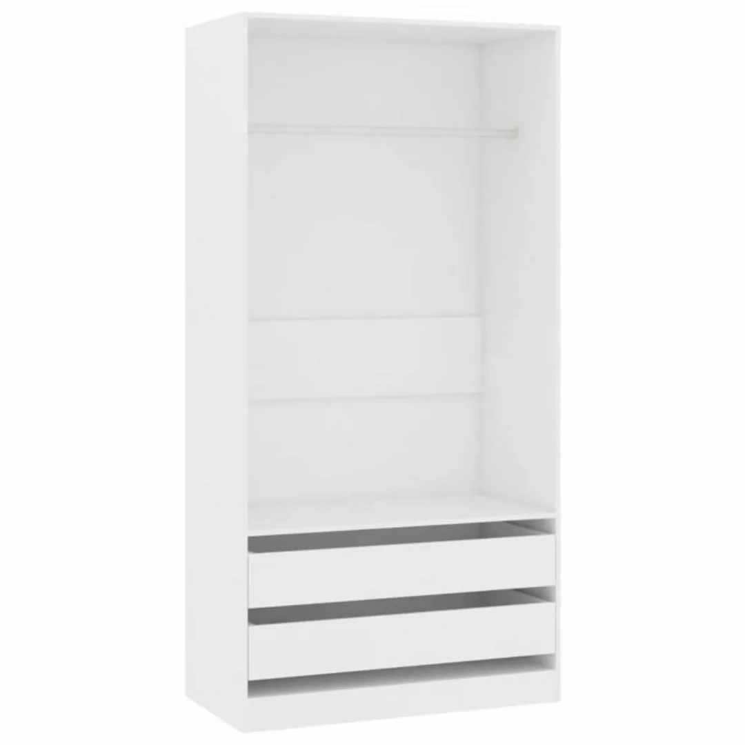 furnicato Kleiderschrank Weiß 100x50x200 cm Holzwerkstoff günstig online kaufen
